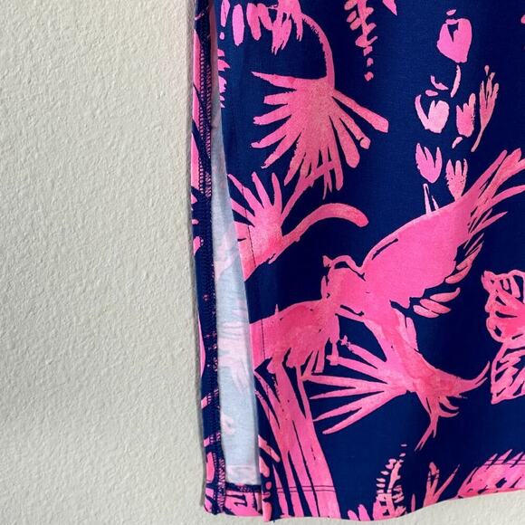 Lilly Pulitzer Kemi Night Caw Indigo & Pink Floral MIDI Skirt Size Small‎ NWT - Picture 5 of 10